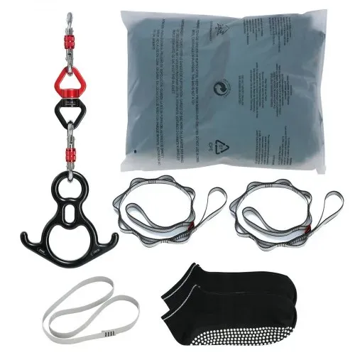 VEVOR Aerial Yoga Hängematte Set 8 x 2,8 m, Grün Aerial Yoga Swing Air Fliegen, Indoor Aerial Yoga Hammock Swing 1000 kg Max. Tragfähigkeit, inkl. Yoga-Socken & Stahlkarabiner & Alu-Drehgelenk – Bild 8