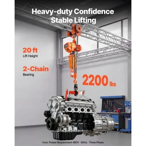 VEVOR Elektrischer Kettenzug 1000 kg, 6 m Hubhöhe, 3-Phasen-Brückenkran mit 100 m Funk- & 4,5 m Kabelfernbedienung, G80-Doppelkette, Elektrokettenzug für Fabriken, Lagerhallen & Garagen VEVOR Elektrischer Kettenzug 1000 kg, 6 m Hubhöhe, 3-Phasen-Brückenkran mit 100 m Funk- & 4,5 m Kabelfernbedienung, G80-Doppelkette, Elektrokettenzug für Fabriken, Lagerhallen & Garagen