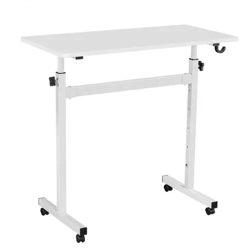 VEVOR Höhenverstellbarer Schreibtisch 700-1115mm, 25kg Belastbarer Computertisch mit 810x410mm Tischplatte, Bürotisch mit Feststellbaren Rollen & Haken, Steh-Sitz-Tisch für Homeoffice Arbeitszimmer – Bild 10