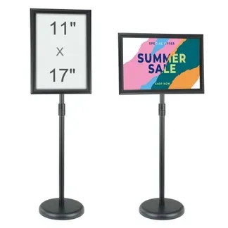 VEVOR Informationsständer 420 x 297 mm Vertikal & horizontal Verstellbarer Posterständer, Robuster Bodenstehender Schilderhalter mit Runder Basis für Displays, Werbung und den Außenbereich Schwarz VEVOR Informationsständer 420 x 297 mm Vertikal & horizontal Verstellbarer Posterständer, Robuster Bodenstehender Schilderhalter mit Runder Basis für Displays, Werbung und den Außenbereich Schwarz