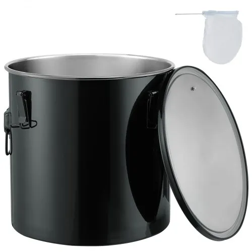 VEVOR Frittierfetteimer, 37,8 L Ölentsorgungsbehälter, Frittieröleimer aus Edelstahl, Rostfreie Beschichtung, Öltransportbehälter mit Deckel, Verschlussclips VEVOR Frittierfetteimer, 37,8 L Ölentsorgungsbehälter, Frittieröleimer aus Edelstahl, Rostfreie Beschichtung, Öltransportbehälter mit Deckel, Verschlussclips