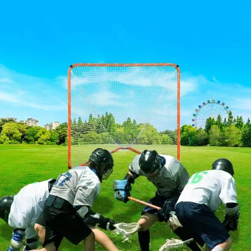 VEVOR Lacrosse-Tor, 6' x 6' Lacrosse-Netz, Stahlrahmen-Lacrosse-Trainingsausrüstung für den Hinterhof, tragbares Lacrosse-Tor mit Tragetasche, schneller und einfacher Aufbau, perfekt für das Training – Bild 7