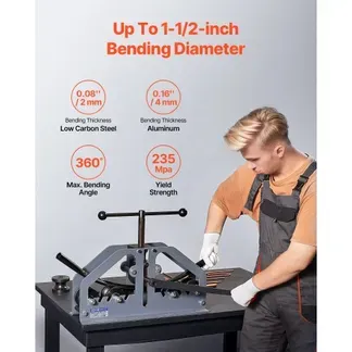 VEVOR Rohrbiegemaschine, max. 1-1/2 Zoll, manueller Rohrbieger mit 6 Matrizen, 360° Kupfer-Aluminium-Rohrbiegewerkzeug für Vierkant-, Rundrohre & Flachstangen, für HVAC-Klimaanlagen-Autoreparatur VEVOR Rohrbiegemaschine, max. 1-1/2 Zoll, manueller Rohrbieger mit 6 Matrizen, 360° Kupfer-Aluminium-Rohrbiegewerkzeug für Vierkant-, Rundrohre & Flachstangen, für HVAC-Klimaanlagen-Autoreparatur
