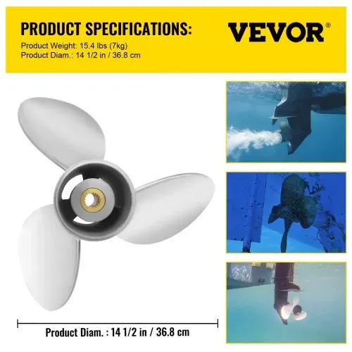VEVOR Außenbordpropeller, Ersetzt OEM 3860709, 3-Blatt-Stahl-Bootspropeller mit 36,8 X 53,3 cm Teilung, Kompatibel mit Volvo Penta SX-Antrieb aller Modelle, mit 19-Zahn-Keilverzahnung, Rechts – Bild 6