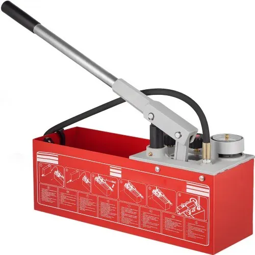 VEVOR Prüfpumpe Abdrückpumpe Druckprüfpumpe Füllpumpe Befüllpumpe Druckprobepumpe Hydrostatische Testpumpe Hydraulikdruckprüfpumpe 60 bar / 860 psi / 6 MPa Wasserdruckprüfer 12 L Tankvolumen – Bild 8