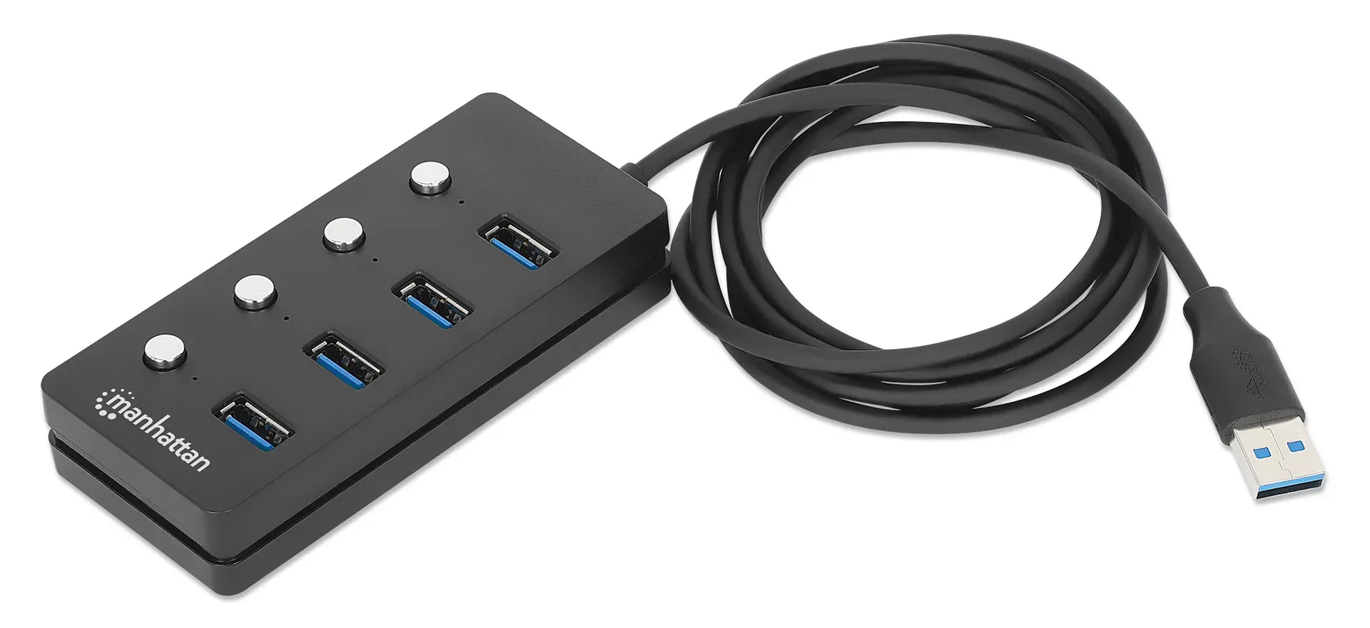 Manhattan 180887 Schnittstellen-Hub USB 3.2 Gen 1 (3.1 Gen 1) Type-A 5000 Mbit/s Schwarz – Bild 4
