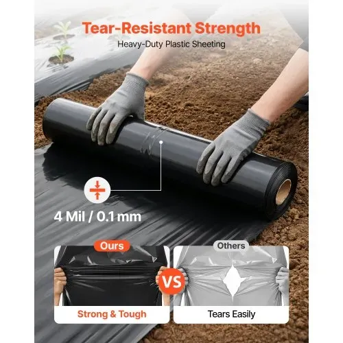 VEVOR Polyethylenfolie 3,05×30,48m Gartenfolie 0,1mm Unkrautvlies Schwarz, Kunststoffrolle für Gartenarbeit Abdeckplane Malerplane Abdeckfolie für Kriechkeller Dampfsperre Unkrautbekämpfung VEVOR Polyethylenfolie 3,05×30,48m Gartenfolie 0,1mm Unkrautvlies Schwarz, Kunststoffrolle für Gartenarbeit Abdeckplane Malerplane Abdeckfolie für Kriechkeller Dampfsperre Unkrautbekämpfung