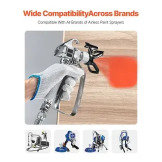 VEVOR Airless-Farbspritzpistole 3600 psi Hochdruck-Airless-Farbspritzpistole mit 517-Düse, Drehgelenk-Airless-Spritzpistolen-Set mit Filtern, Reinigungsnadel und Bürste, für Airless-Spritzmaschine VEVOR Airless-Farbspritzpistole 3600 psi Hochdruck-Airless-Farbspritzpistole mit 517-Düse, Drehgelenk-Airless-Spritzpistolen-Set mit Filtern, Reinigungsnadel und Bürste, für Airless-Spritzmaschine