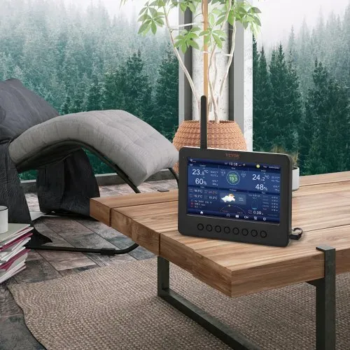 VEVOR 7-in-1 WLAN Wetterstation 186mm (7 in) TFT Display Kabelloser Außensensor IPX6 – Bild 7