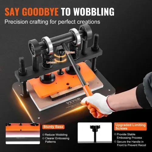 VEVOR Leder Stanzmaschine Manuelle Lederschneidemaschine 26 x 15 cm, Leder Prägemaschine 1,5 t Belastbare Leder-Stanzmaschine Geeignet für Leder, PVC/EVA-Schaumstoff, nicht Klebende Materialien – Bild 3