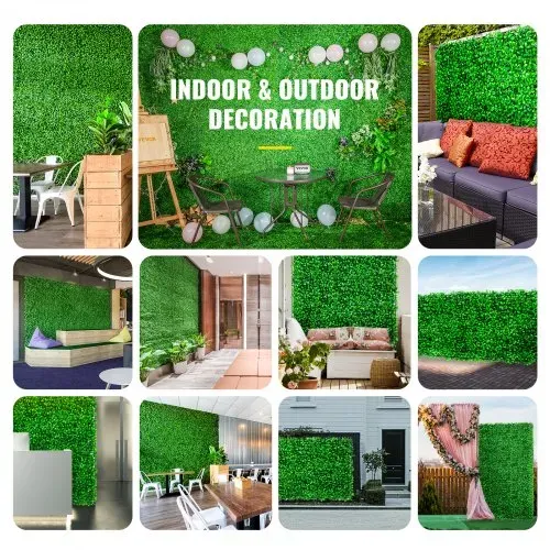 VEVOR Künstliche Pflanzenwand 48 Stk. 10 x 10 Zoll, Sichtschutz Hecke Künstlich Grün, Künstliche Buchsbaumplatte PE, Sichtschutz Kunstpflanzen 25 x 25 cm Sichtschutzhecke Wanddekoration Pflanzenwand – Bild 5