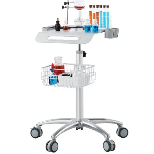 VEVOR Medizinischer Wagen, Salonwagen mit Rädern, Mobiler Rollwagen 68-109 cm Höhenverstellbar, Salonstationen aus Metall für Friseure, Rollender Desktop-Laborwagen für Klinik, Schönheit und Salon – Bild 8
