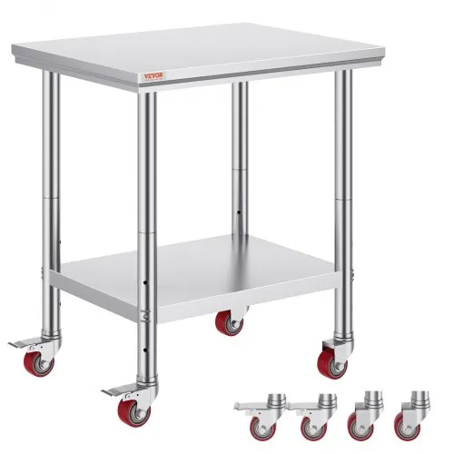 VEVOR Arbeitstisch 76 x 60 x 85 cm Edelstahl Catering Arbeitstisch Belastbarkeit 317 kg, Lebensmittel Zubereitungstisch mit Nachlauf gewerblicher Küchentisch für Küche Bar rollbar VEVOR Arbeitstisch 76 x 60 x 85 cm Edelstahl Catering Arbeitstisch Belastbarkeit 317 kg, Lebensmittel Zubereitungstisch mit Nachlauf gewerblicher Küchentisch für Küche Bar rollbar