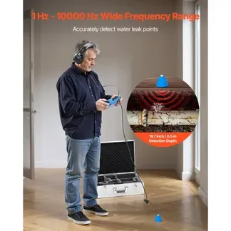 VEVOR Rohr-Wasserleckdetektor, 1 Hz–10000 Hz, 7-Zoll-Touchscreen, Ortungsgerät für Wasserlecks in Rohrleitungen mit horizontalen & vertikalen Sensoren, Kopfhörer, 8 GB SD-Karte & Tragetasche VEVOR Rohr-Wasserleckdetektor, 1 Hz–10000 Hz, 7-Zoll-Touchscreen, Ortungsgerät für Wasserlecks in Rohrleitungen mit horizontalen & vertikalen Sensoren, Kopfhörer, 8 GB SD-Karte & Tragetasche