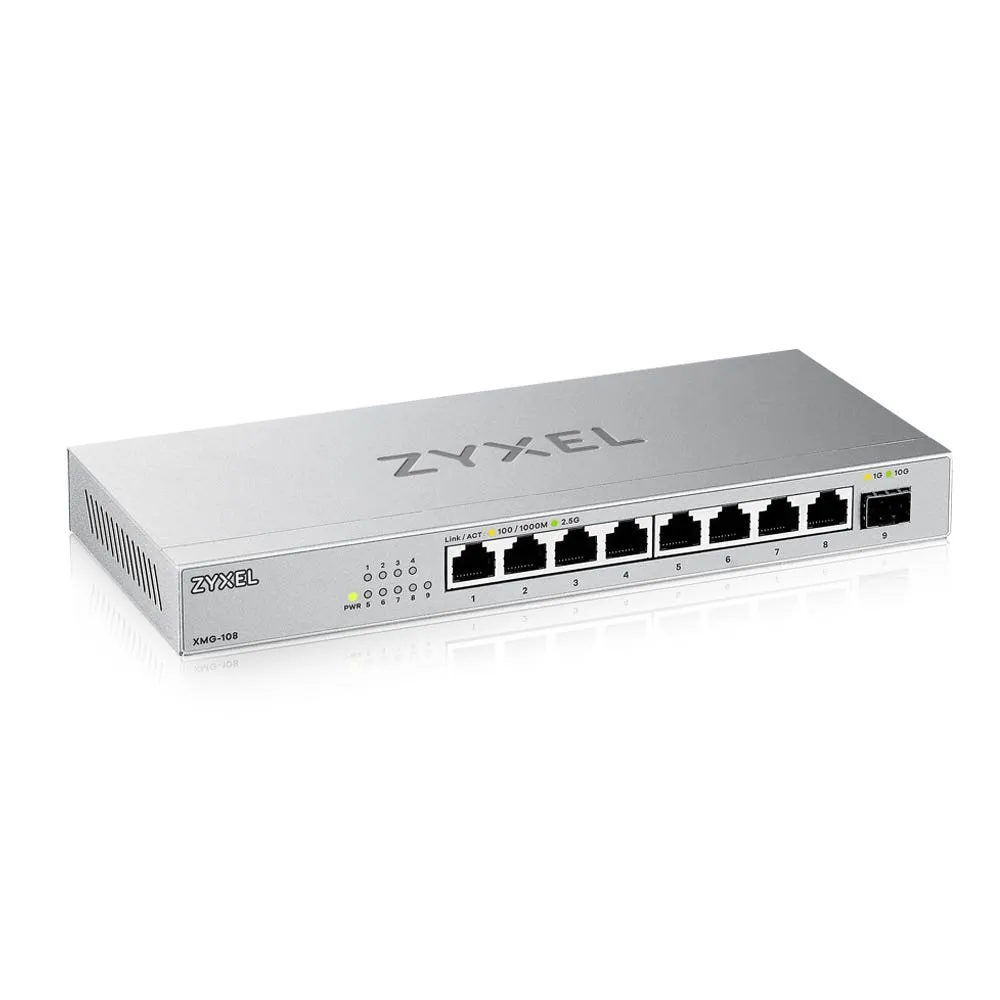 Zyxel XMG-108 Unmanaged 2.5G Ethernet (100/1000/2500) Silber Zyxel XMG-108 Unmanaged 2.5G Ethernet (100/1000/2500) Silber
