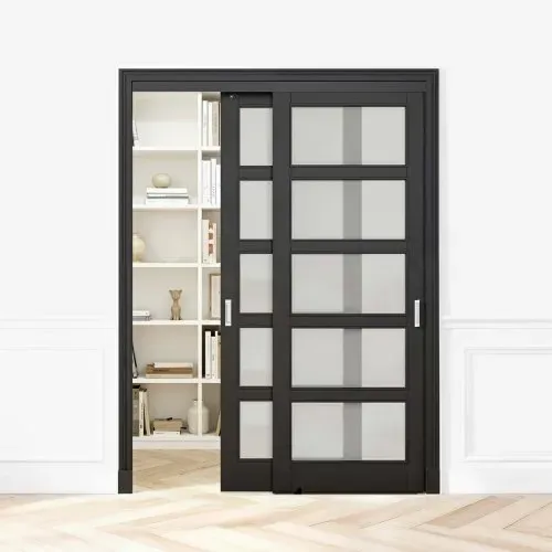 VEVOR Schiebetürbeschlag-Set 1524 mm, Doppelschiebetürschiene aus Aluminiumlegierung, Doppelspuriges Schiebetürsystem für Schränke (25–45 mm Dicke / 762 mm Breite), Leichtgängig & Leise – Bild 7