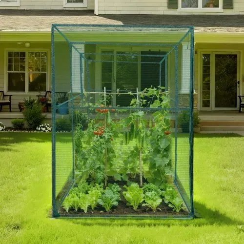 VEVOR Pflanzenschutzzelt, 3560x1200x1940 mm Pflanzenschutznetz, Tür mit Reißverschluss, windbeständig, Pflanzenkäfig Gewächshaus für Hochbeete im Freien, Garten, Terrasse & Rasen – Bild 7