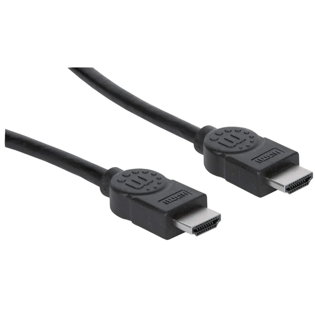 Manhattan High Speed HDMI-Kabel mit Ethernet-Kanal, HEC, ARC, 3D, 4K@30Hz, HDMI-Stecker auf HDMI-Stecker, geschirmt, schwarz, 2 m – Bild 2