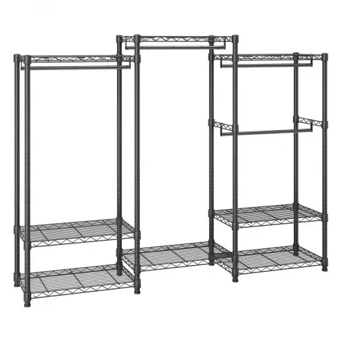 VEVOR Mobiler Kleiderständer Garderobenständer 362 kg Belastbar, Freistehender Kleiderständer 174x180x45 cm 3 Kleiderstangen, Multifunktional 8-lagig, für Schlafzimmer, Wäscheraum, Ankleidezimmer VEVOR Mobiler Kleiderständer Garderobenständer 362 kg Belastbar, Freistehender Kleiderständer 174x180x45 cm 3 Kleiderstangen, Multifunktional 8-lagig, für Schlafzimmer, Wäscheraum, Ankleidezimmer
