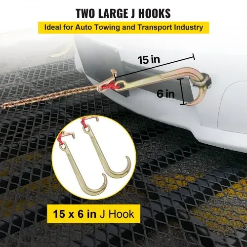 VEVOR 8 mm×30 cm G80 V-Kettenzaum mit 2 Beinen und 38 cm großen J-Haken und T-Haken – Bild 3