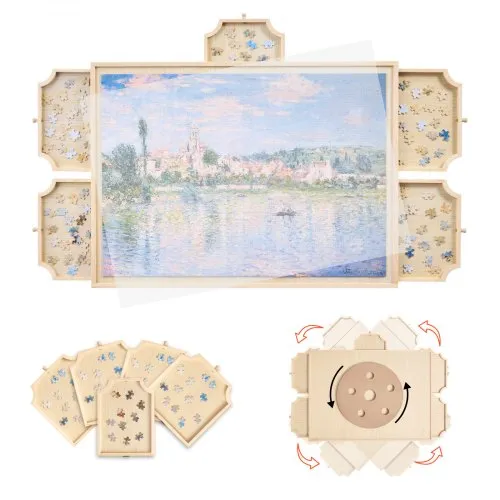 VEVOR 1000-teiliges drehbares Puzzlebrett mit 5 Schubladen & Abdeckung, tragbarer Puzzletisch (736 x 535 mm), Puzzle-Zubehör für Erwachsene, Puzzle-Organizer-Aufbewahrungssystem Puzzle Boards VEVOR 1000-teiliges drehbares Puzzlebrett mit 5 Schubladen & Abdeckung, tragbarer Puzzletisch (736 x 535 mm), Puzzle-Zubehör für Erwachsene, Puzzle-Organizer-Aufbewahrungssystem Puzzle Boards