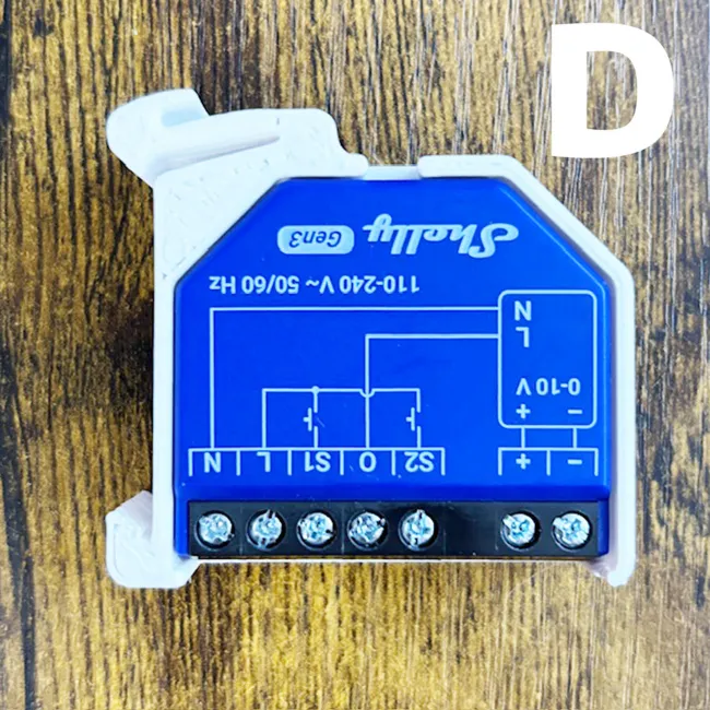 Shelly Zubehör / 90° SINGLE Hutschienenhalter für Shelly Dimmer 0/1-10V PM Gen3 – Bild 4