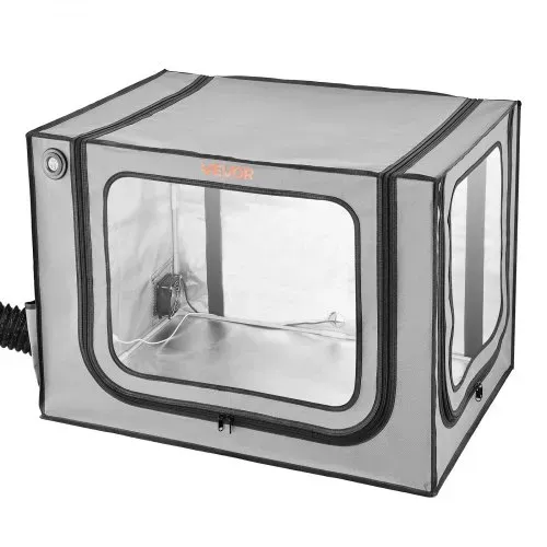 VEVOR 3D-Druckergehäuse Druckerzelt (80x58x58 cm), staubdichte & wasserfeste Schutzhülle mit konstanter Temperatur & LED-Beleuchtung & Belüftung, kompatibel mit Bambu Lab A1 Combo Grau – Bild 10