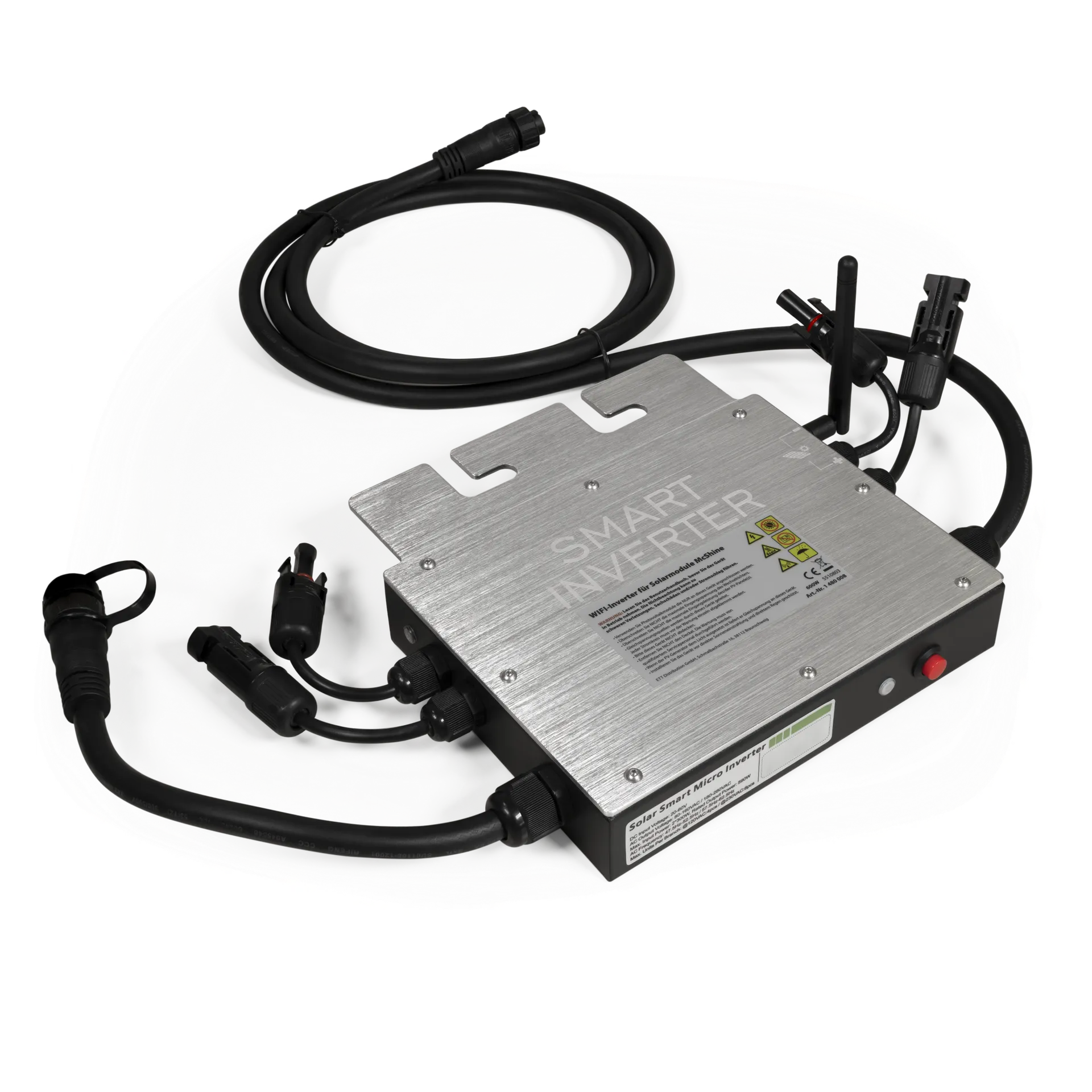 WIFI-Wechselrichter für Solarmodule McShine, 600W, App, 2m Kabel WIFI-Wechselrichter für Solarmodule McShine, 600W, App, 2m Kabel
