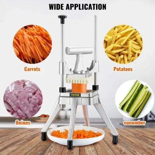 VEVOR Frittiermaschine 3/8 Zoll, Kartoffelschneider, Pommes-Schneidemaschine, zum Schneiden von Gemüse / Obst / Gurken / Kartoffeln / Zwiebeln / Pilz / Äpfeln – Bild 5