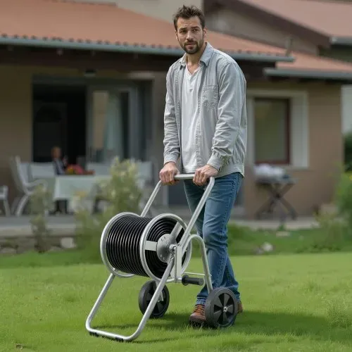 VEVOR Schlauchtrommelwagen, fasst bis zu 1,5 cm x 53 m-Schlauch (Schlauch nicht im Lieferumfang enthalten), Gartenschlauchwagen, mobile Werkzeuge mit Rädern, Außenbepflanzung für Garten, Hof, Rasen – Bild 7