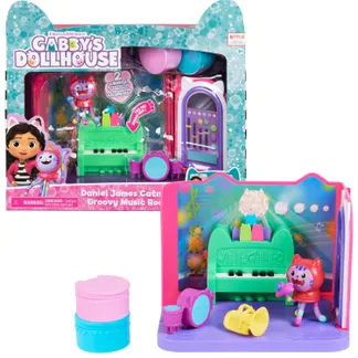 Gabby’s Dollhouse DREAMWORKS – Deluxe Raum, Groovy Music Room, Musikzimmer mit DJ Katzenminze (engl. DJ Catnip), Möbelstücken und thematischem Zubehör Gabby’s Dollhouse DREAMWORKS – Deluxe Raum, Groovy Music Room, Musikzimmer mit DJ Katzenminze (engl. DJ Catnip), Möbelstücken und thematischem Zubehör
