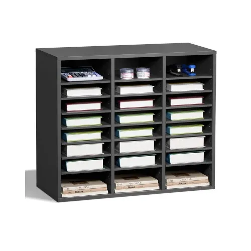 VEVOR Literatur-Organizer Dokumentenablage mit 24 Fächern & einstellbaren Regalen, Aktensortierer Briefablage Dokumentenlager aus Spanplatten und MDF, Aufbewahrung für Büro Klassenzimmer grau VEVOR Literatur-Organizer Dokumentenablage mit 24 Fächern & einstellbaren Regalen, Aktensortierer Briefablage Dokumentenlager aus Spanplatten und MDF, Aufbewahrung für Büro Klassenzimmer grau