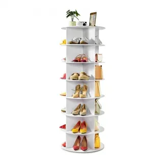 VEVOR Schuhregal Schuhschrank für 28 Paar Schuhe (7-stöckig) 360° drehbar, platzsparende Schuhaufbewahrung, Schuhablage für Schlafzimmer Wohnzimmer Eingangsbereich, Weiß 598 x 598 x 1620 mm VEVOR Schuhregal Schuhschrank für 28 Paar Schuhe (7-stöckig) 360° drehbar, platzsparende Schuhaufbewahrung, Schuhablage für Schlafzimmer Wohnzimmer Eingangsbereich, Weiß 598 x 598 x 1620 mm