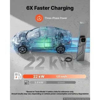 VEVOR Wallbox E-Auto-Ladestation 22 kW Dreiphasig 400 V Typ 2 7,5 m IP65, EV-Charger für Alle Elektrofahrzeuge und Plug-in-Hybride, Intelligentes Autoladegerät mit App-Steuerung und Digitalanzeige VEVOR Wallbox E-Auto-Ladestation 22 kW Dreiphasig 400 V Typ 2 7,5 m IP65, EV-Charger für Alle Elektrofahrzeuge und Plug-in-Hybride, Intelligentes Autoladegerät mit App-Steuerung und Digitalanzeige