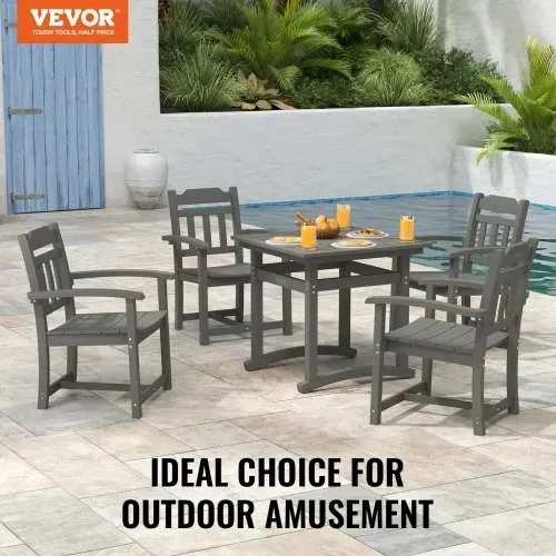 VEVOR 5-teiliges Gartenmöbel Set Balkonmöbel Set 1 Tisch + 4 Stühle, 150 kg / 150 kg Sitzgruppe Garnitur Wetterfest Sonnenfest, Essgruppe Garten Terrassenmöbel-Set Modern Balkon Möbel Hellgrau – Bild 6