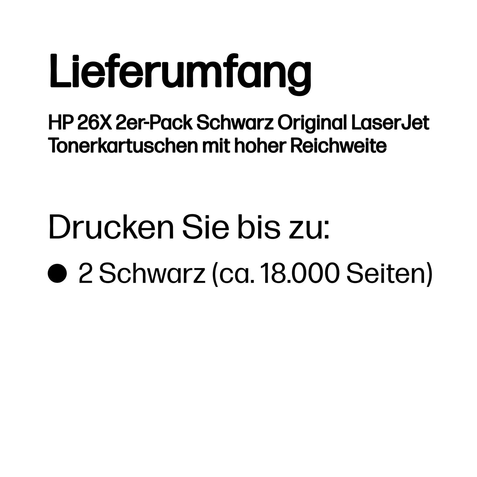 HP 26X 2er-Pack Schwarz Original LaserJet Tonerkartuschen mit hoher Reichweite – Bild 3