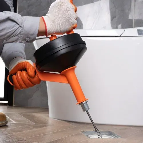 VEVOR Rohrreinigungsspirale 0,6x762cm Federstahlkabel Abflussreiniger mit Trommel Manuell & Elektrisch Manuelle Zufuhr Rohrreinigungswelle Rohrreinigungsgerät Ideal für WC Abwasserkanal Bodenabfluss – Bild 7