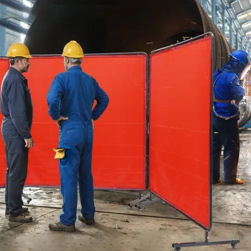 VEVOR 3-Panel-Schweißvorhang 1,8 x 1,8 m Schweißschutzvorhang aus Flammhemmendem Vinyl Schweißschutzwand mit 12 Schwenkrädern und einem 6-stufigen UV-Schutz Schweißerdecke Schweißschutz Rot – Bild 7