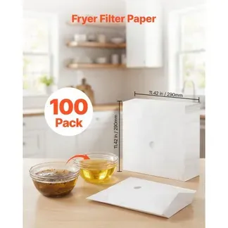 VEVOR 100 x Frittierfilterpapier 98 % Ersatzfilterblätter für Fritteusen Restaurants Cafés Foodtrucks, Kompatibel mit 38/55-Liter-Gewerbemaschinen, Entfernt Speisereste und Verunreinigungen, 29 x 29 cm VEVOR 100 x Frittierfilterpapier 98 % Ersatzfilterblätter für Fritteusen Restaurants Cafés Foodtrucks, Kompatibel mit 38/55-Liter-Gewerbemaschinen, Entfernt Speisereste und Verunreinigungen, 29 x 29 cm