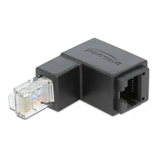 Adapter RJ-45 Cat.6 Stecker > Buchse, 90° unten abgewinkelt Adapter RJ-45 Cat.6 Stecker > Buchse, 90° unten abgewinkelt