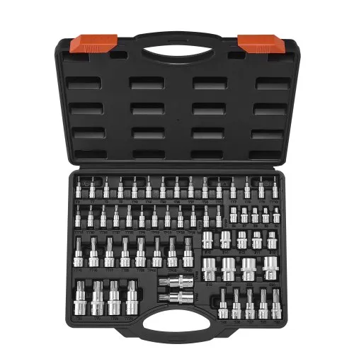 VEVOR Torx Bohrer Steckschlüsselsatz Außen-Torx-Steckschlüsselsatz 60-tlg. T6-T70 TT6-TT70 TP8-TP60 E4-E24, S2-Legierungsstahl & Cr-V-Stahl, mit 1/4 & 3/8 & 1/2 Zoll Antriebe & Aufbewahrungskoffer VEVOR Torx Bohrer Steckschlüsselsatz Außen-Torx-Steckschlüsselsatz 60-tlg. T6-T70 TT6-TT70 TP8-TP60 E4-E24, S2-Legierungsstahl & Cr-V-Stahl, mit 1/4 & 3/8 & 1/2 Zoll Antriebe & Aufbewahrungskoffer