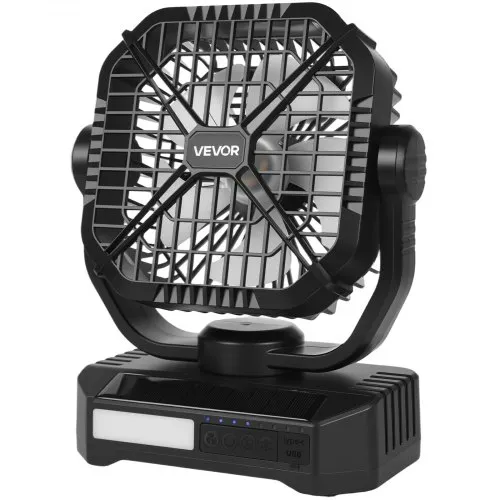 VEVOR 10400 mAh Solarventilator, Campingventilator mit Solarpanel und LED-Laterne, 7 W, 20 cm, tragbarer wiederaufladbarer Akku, 4 Gang & leiser Betrieb für Picknick, Grillen, Angeln, Reisen VEVOR 10400 mAh Solarventilator, Campingventilator mit Solarpanel und LED-Laterne, 7 W, 20 cm, tragbarer wiederaufladbarer Akku, 4 Gang & leiser Betrieb für Picknick, Grillen, Angeln, Reisen
