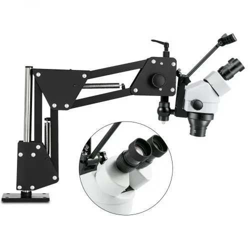 VEVOR Zoom Trinokulares Stereomikroskop WF10X 20mm Binokulares Stereo Säulenständer für Jewelry Tools (3.5X-90X) Mikroskop, Silbe, 1 Count (Pack of 1) Multi-Directional Microscope – Bild 7
