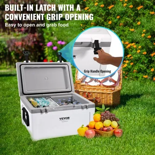 VEVOR Passive Kühlbox Eisbox 57,26 L, Isolierte Kühlbox Camping Thermobox 45-50 Dosen, Campingbox Kühlschrank mit einem Korb, Isolierung Kühlbox Tragbar, Eistruhe Cooler Multifunktional – Bild 4