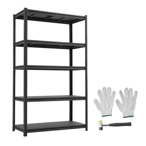 VEVOR Schwerlastregal 1030x465x1813mm, 1360,8kg Belastbares Lagerregal mit Stahlgestell & 5 Verstellbaren Ablagen, Teilbares Steckregal als Werkbank, Flexibles Metallregal für Keller Garage Werkstatt – Bild 8