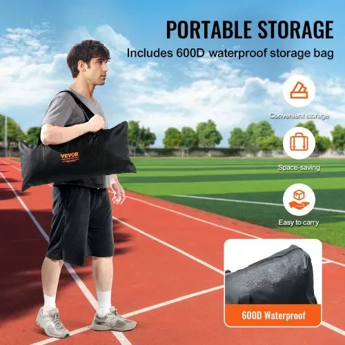 VEVOR L-Typ für Schlägerkäfig 240 x 106 x 214 cm Baseball- und Softball-Sicherheitsschirm Körperschutz Tragbarer Schlagschirm mit Tragetasche & Bodenpfählen, Outdoor Baseball-Pitching-Netz Rot – Bild 4