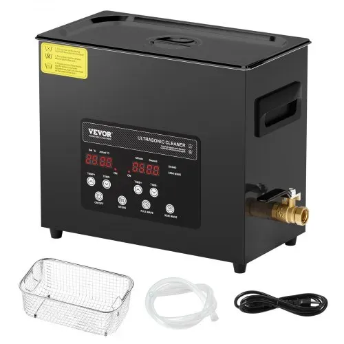 VEVOR 6 L Ultraschallreiniger 180 W digitales Ultraschallreinigungsgerät mit Schonmodus & verbesserter Entgasung, 40 kHz industrieller Schmuckreiniger mit Heizung & Timer, für Brillen Uhren – Bild 8