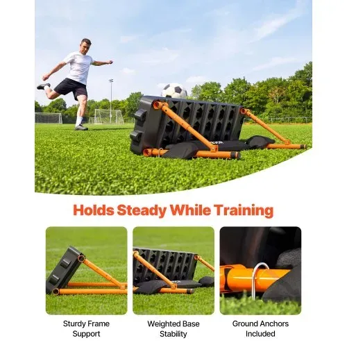 VEVOR Fußball Rebound Board 95 x 25 cm, Prellwand Brett Tragbar mit Doppeloberflächen und 3 Verstellbaren Winkeln, Fußballprellwand aus PP, Balltrainingsgerät für Pass- und Reaktionsübungen – Bild 3