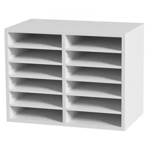 VEVOR Briefablage Schreibtisch Organizer 520 x 305 x 410 mm, 2,3–5,6 cm Einstellbar A4 Stapelbar, Papierablage, Aufbewahrung Schreibtisch Ablagesystem Organisation, Ablage (Weiß, 2 x 6 Fächer) – Bild 8