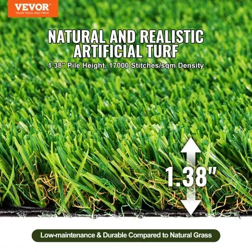 VEVOR Kunstrasen 1530x3050mm Rasenteppich Meterware PP+PE-Materialien Kunstrasenteppich 35mm Florhöhe mit Entwässerungslöchern Ideal für Außengärten Innenhöfe VEVOR Kunstrasen 1530x3050mm Rasenteppich Meterware PP+PE-Materialien Kunstrasenteppich 35mm Florhöhe mit Entwässerungslöchern Ideal für Außengärten Innenhöfe